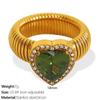 Vintage Luxury Texture Ring Fashion Women's Jewelry Exquisite Zircon Heart Ring  Ladies