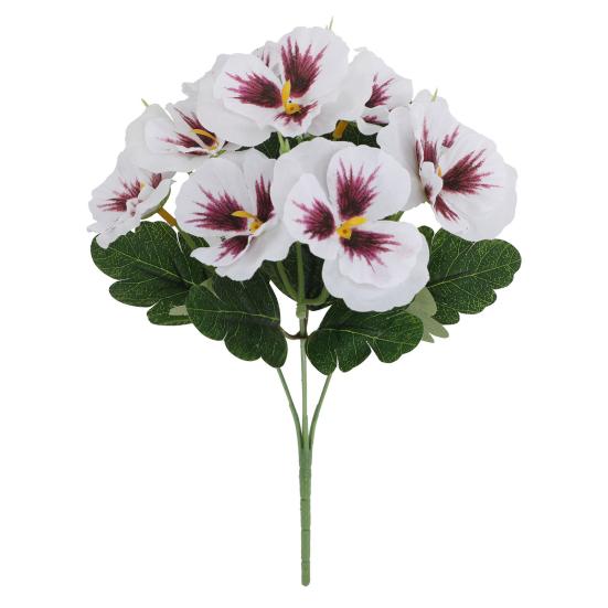 Artificial Pansy Flowers UV Resistant Fake Flowers Reusable Faux Pansy Flowers Bundle for Vase Garden Porch Patio Indoor Outdoor Home Decor