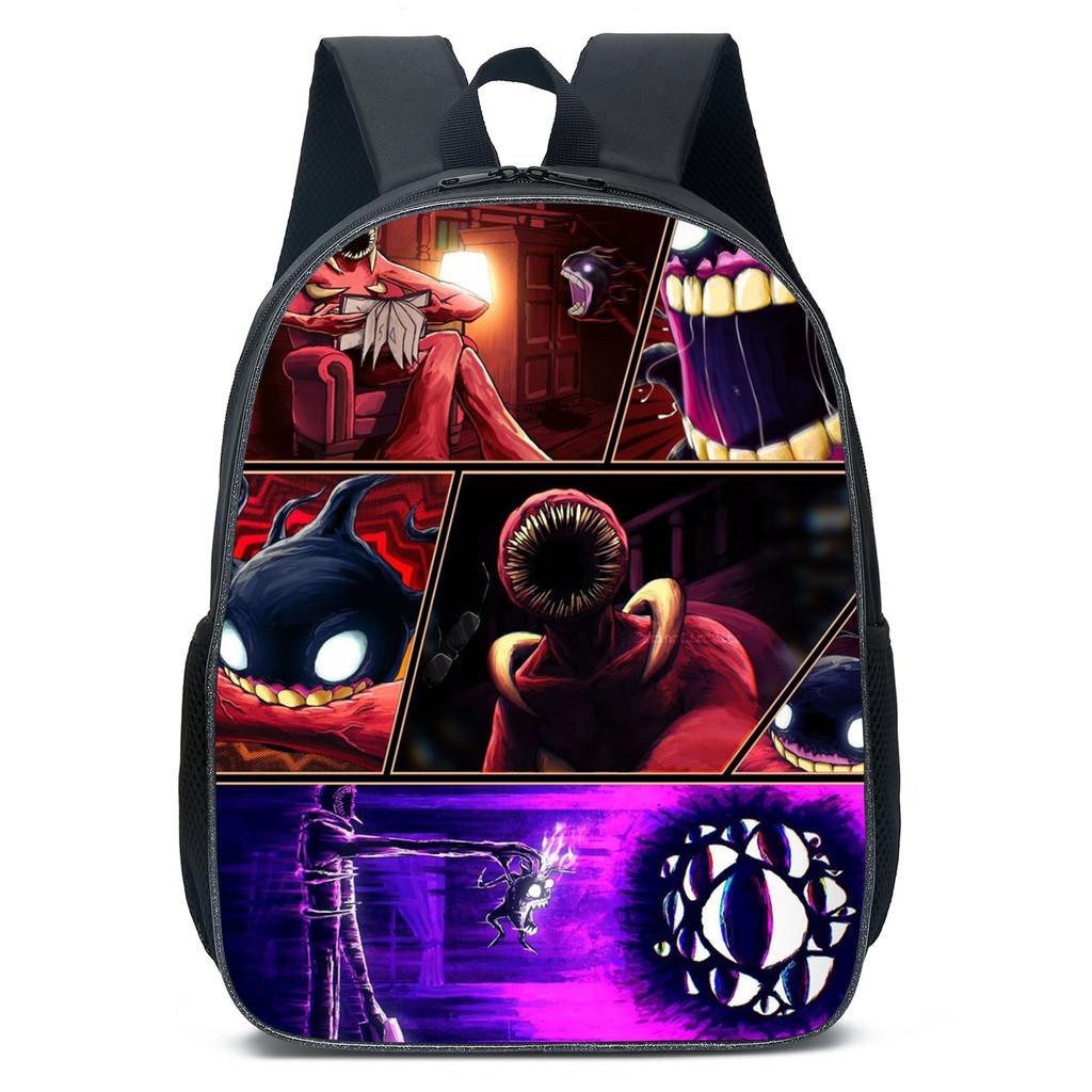 Doors Letter Roblox Anime Cartoon Lightweight Bag Children Backpack School