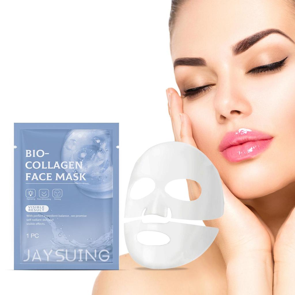 Jaysuing Masque facial hydratant au collagène éclaircit le teint et raffermit la peau avec de l'acide hyaluronique masque facial hydratant