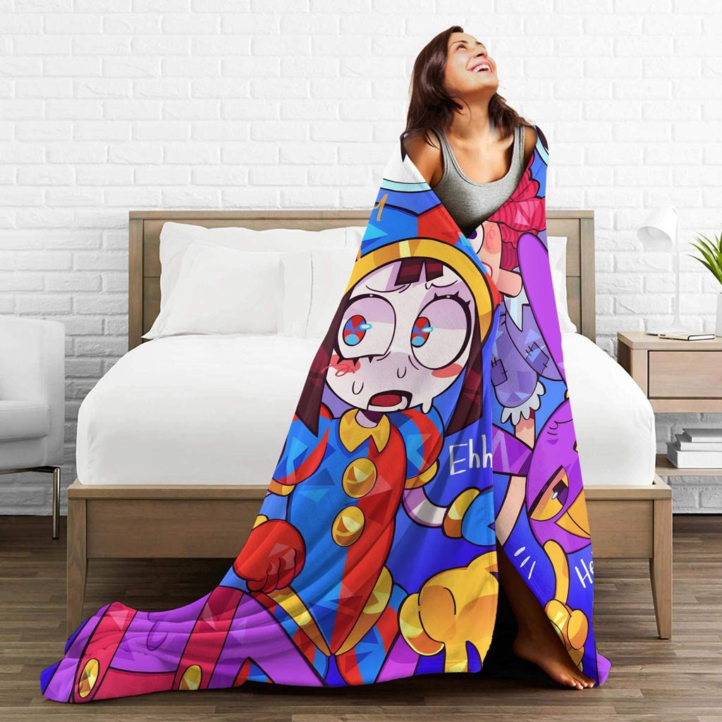 Le Incredibili Coperte del Circo Digitale Velluto Primavera Autunno Portatili Morbide Coperte da Lanciare per Letto Divano Biancheria da Letto Coperte da Lanciare