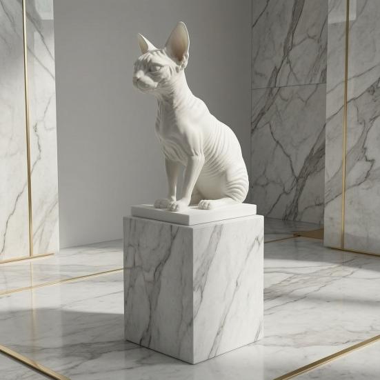 Simuliertes haarloses Automodell, Realistische Sphynx haarloser Katzenfiguren-Sammlung, Wissenschaftliches Lernmittel, Schreibtischverzierung für Zuhause Büro Wohnzimmer