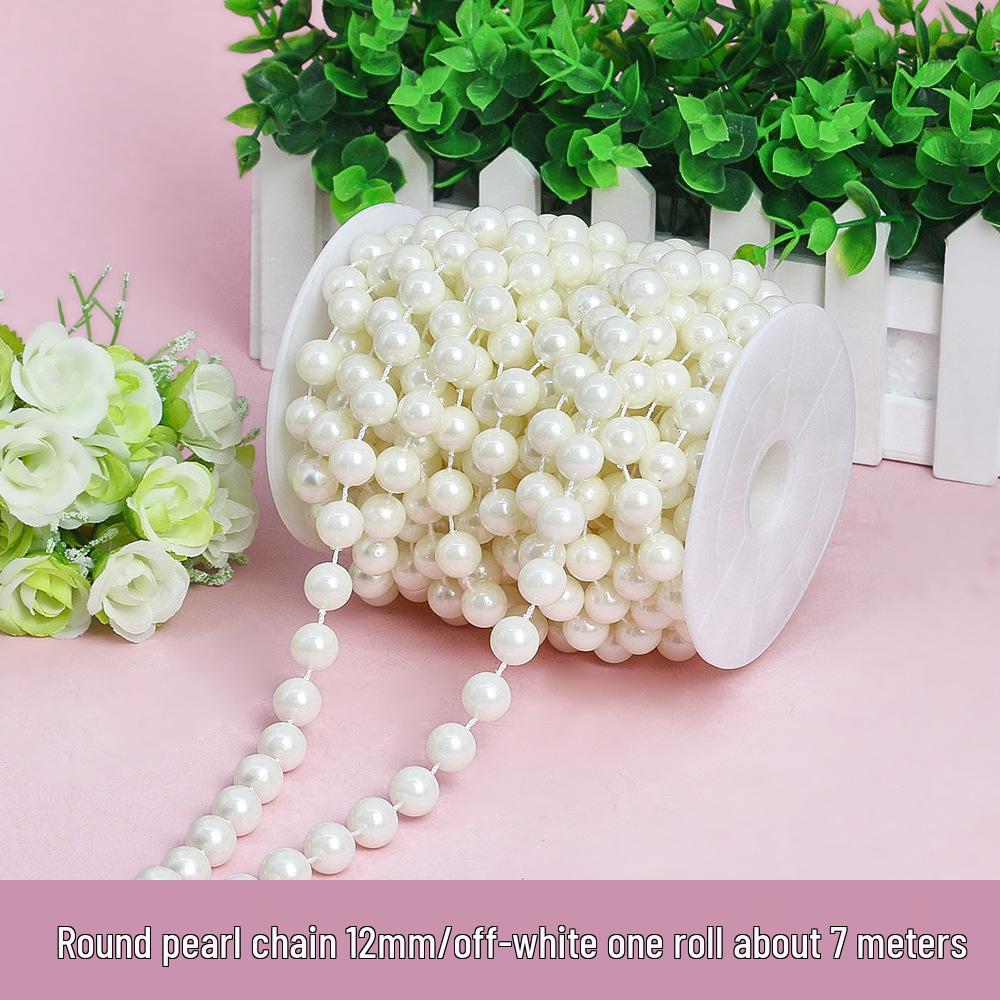ABS Faux Pearl Beaded Chain - 8MM DIY Wedding & Festive Decor Accessories