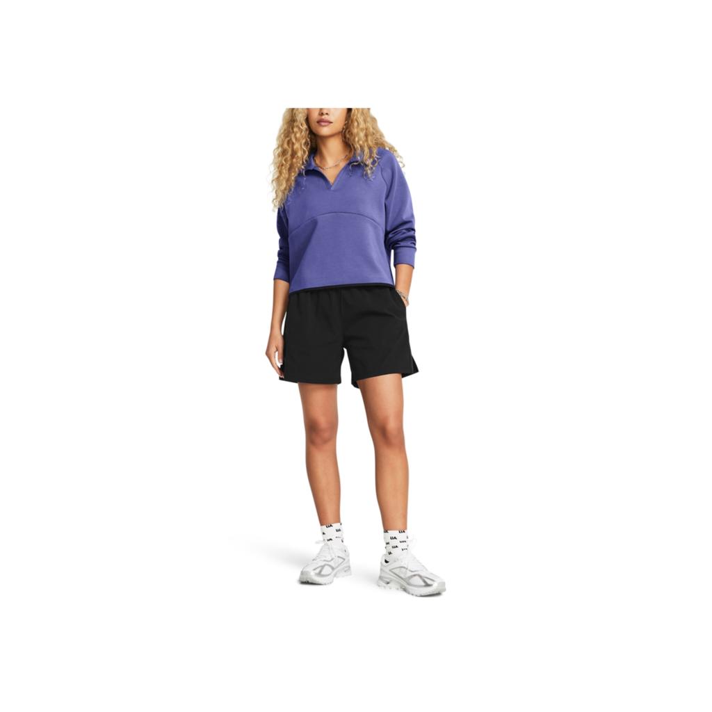 Under Armour Solid Color Straight Leg Comfortable Casual Shorts Women shorts Black 1385892-001