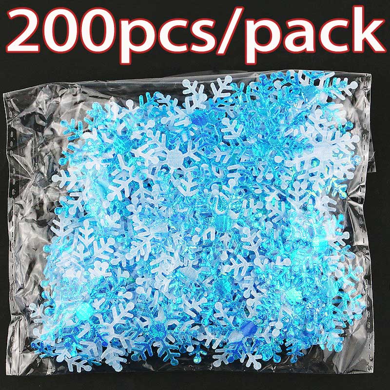 

200pcs/lot 3CM Christmas Snowflakes Confetti Artificial Snow Xmas Tree Ornaments Decorations For Home Party Wedding Decor 3cm небесно-голубой
