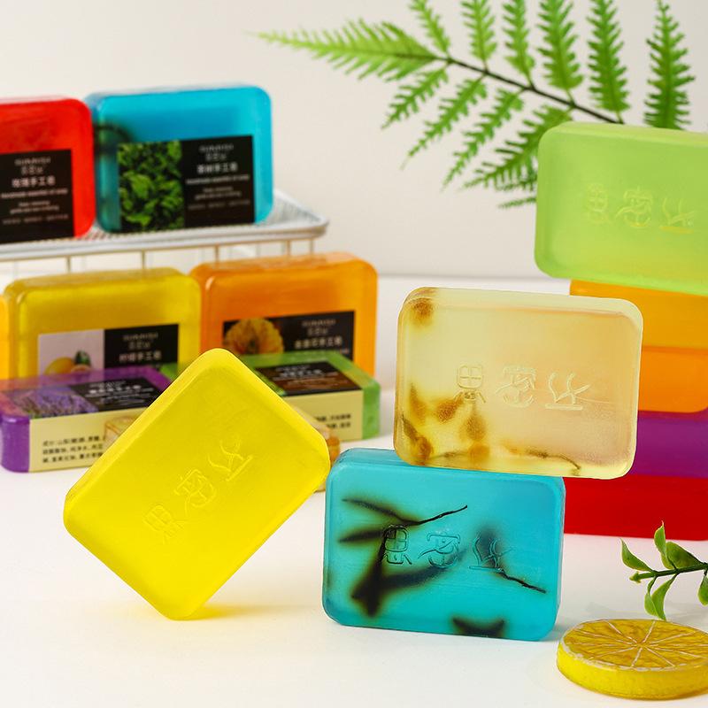 Handmade Flower Scented Soap with Rose, Jasmine, Osmanthus and Lavender 80G for Cleaning and Moisturizing