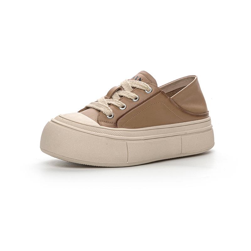 

Маленькие белые туфли повседневные туфли с толстой подошвой 40 коричневый