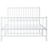 Metal Bed Frame with Headboard and Footboard White 107 x 203 cm