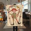 1PC Pippi Longstocking Print Flannel Blanket, High quality Comfortable for All Seasons, Home Decor, Warmth and Comfort, Perfect for Christmas Gifts113