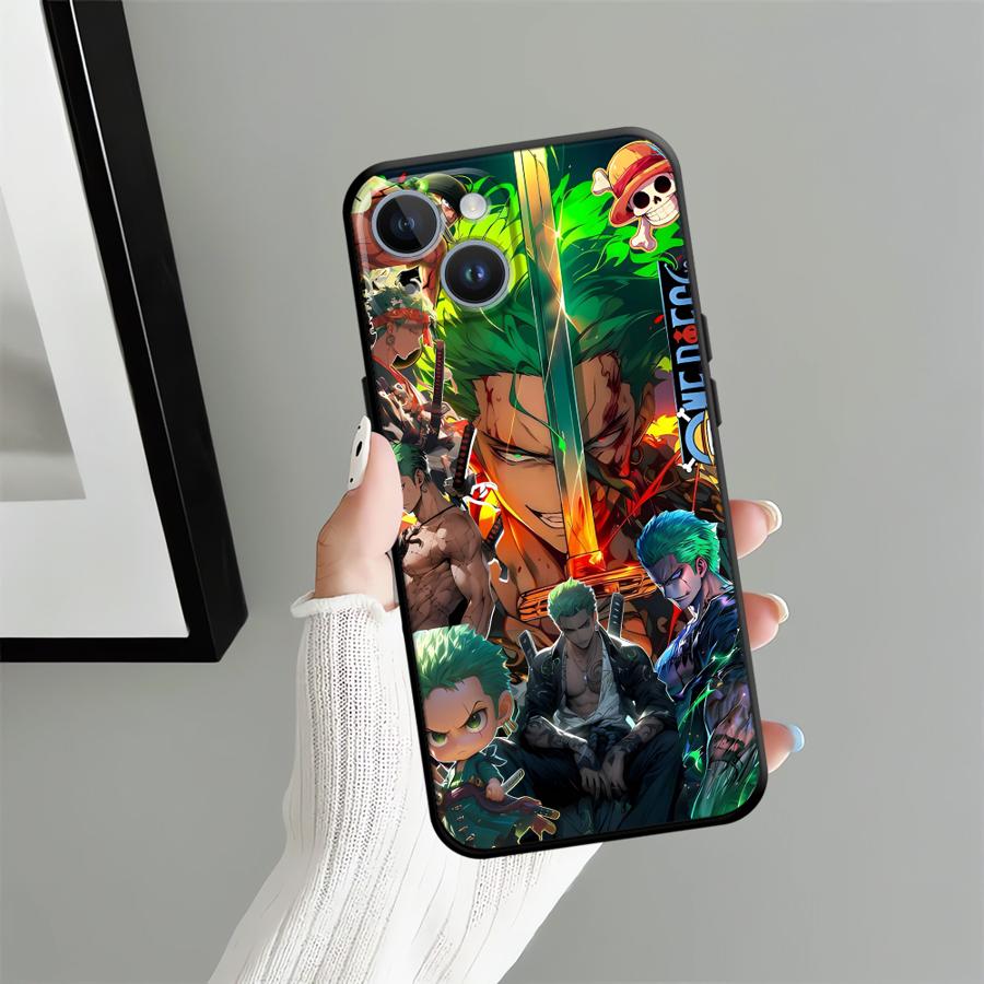 Case for iPhone 15 Plus X XS XR 13 Mini 12 SE 17Air 17 16 Pro Max 11 14 7 8 Funda Phone Cover Anime Luffy Zoro