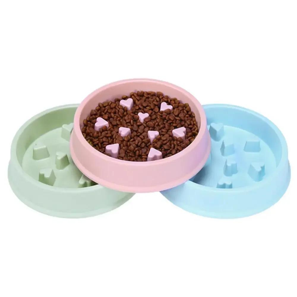 

Anti Choking Anti-Gulping Slow Feeder Plastic Pet Dog and Cat Eating Dish Bowl 2021 New Food Plate 1pcs green color