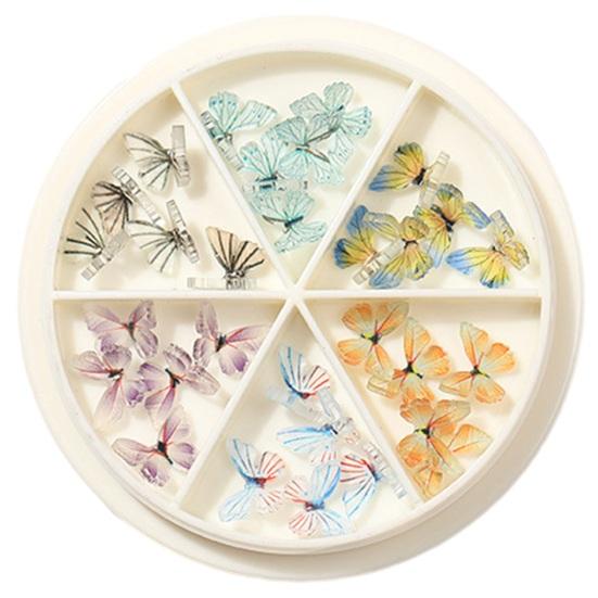 1 Box 3D Butterfly Nail Charms Resin Ornament DIY Craft Project Manicure Accessories Nail Art Jewelry Phone Case Decorations Nail Supplies for