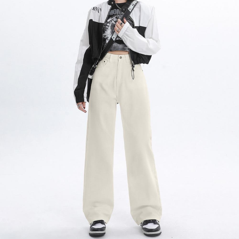 

Autumn and winter 2025 new ins wide-leg mopping jeans women s casual versatile high street thin straight jeans 2XL