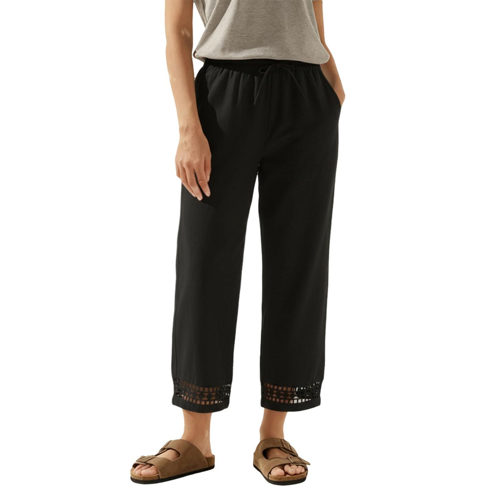 Women s Loose And Casual High-waisted Straight-leg Pants L