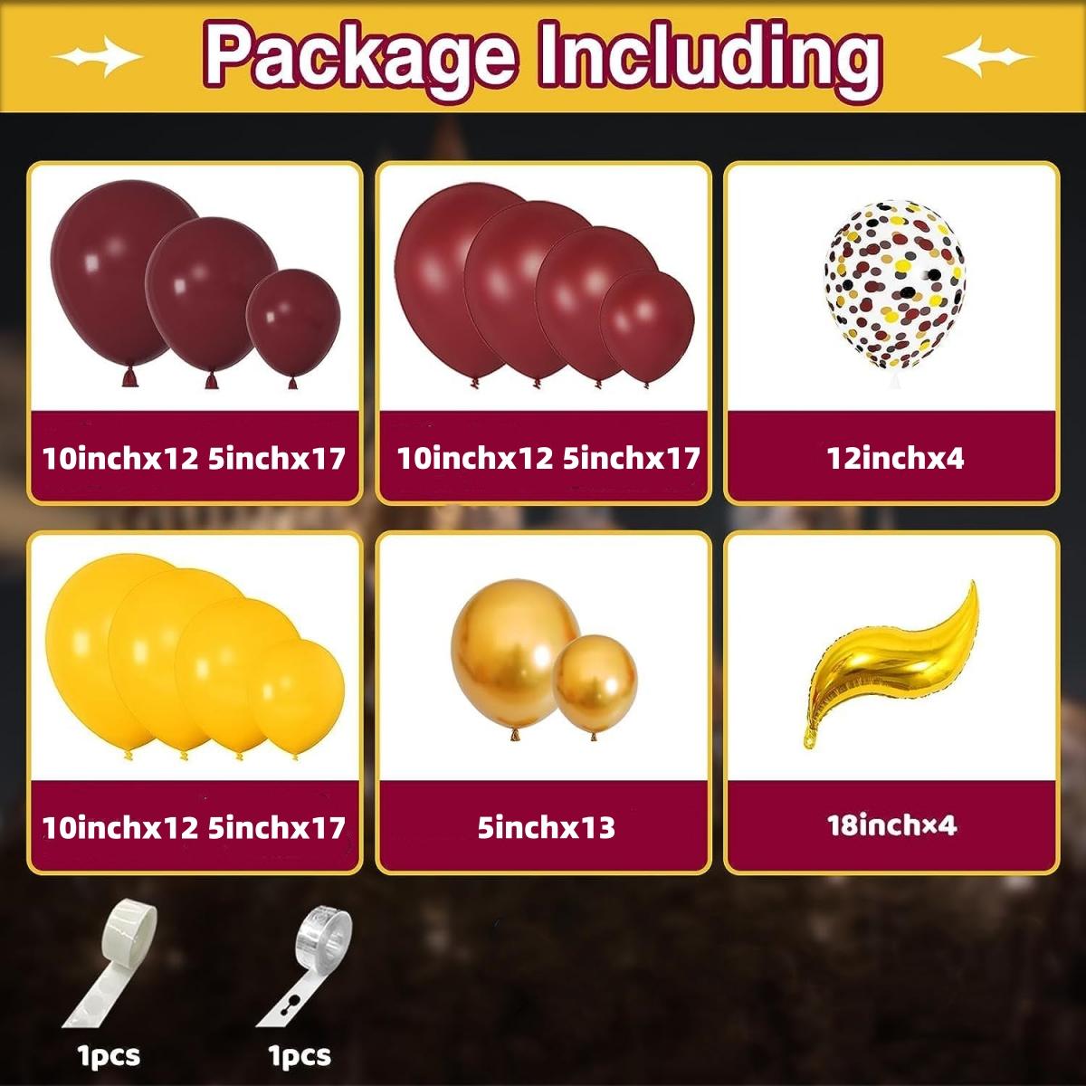 

110 шт., волшебные школьные воздушные шары, гирлянды, украшения для вечеринок, бордовые воздушные шары с конфетти, металлические золотые шары для дня рождения, волшебная тема