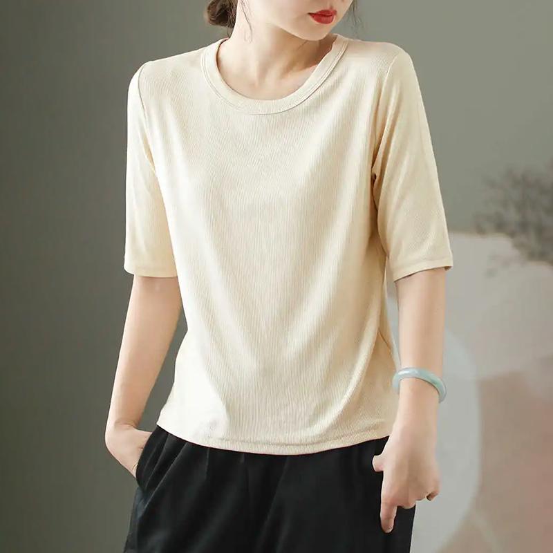 Dámské tričko Letní Velká velikost Bavlněné tričko Měkké Volné Potiskované Ležérní Pohodlné Pulovr Tričko Top