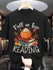 Fall In Love with Reading Fall Shirt Cozy Pumpkin Spice Autumn Book Lover Tee Funny Christmas Shirts Men'S Graphic T-Shi