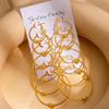Temperament Fashion Size Circle Earrings Light Luxury Simple Versatile 6-Piece Earring Set Women'S Exaggerated Personality Earrings