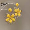 Long Earrings 1 Pair Women Drop Flower-Shaped Sweet Stud Delicate