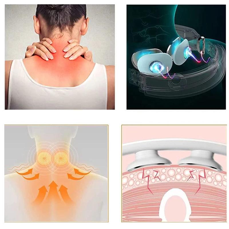 Intelligent Neck Massager Portable Gray Dry Battery Powered for Relaxation and Pain Relief