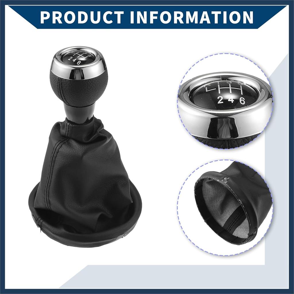 6 Speed Gear Shift Knob with Dust Cover for Mini Cooper R56 2006-2012 / Front Stick Shifter Lever Knob/Durable Plastic / 1 Pcs Black Stylish Design