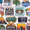 HOT MAM SUMMER Patch Outdoor Scenery Embroidered Patches For Clothes Iron On Patches For Clothing Backpack Embroidery Badges DIY