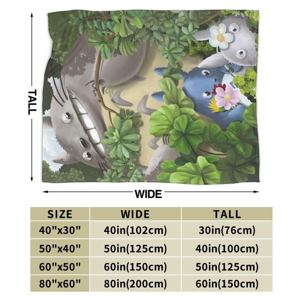 Cute T-Totoros Miyazaki Hayao Blanket Flannel Textile Decor Multi-function Super Soft Throw Blankets for Bed Office Bedspread