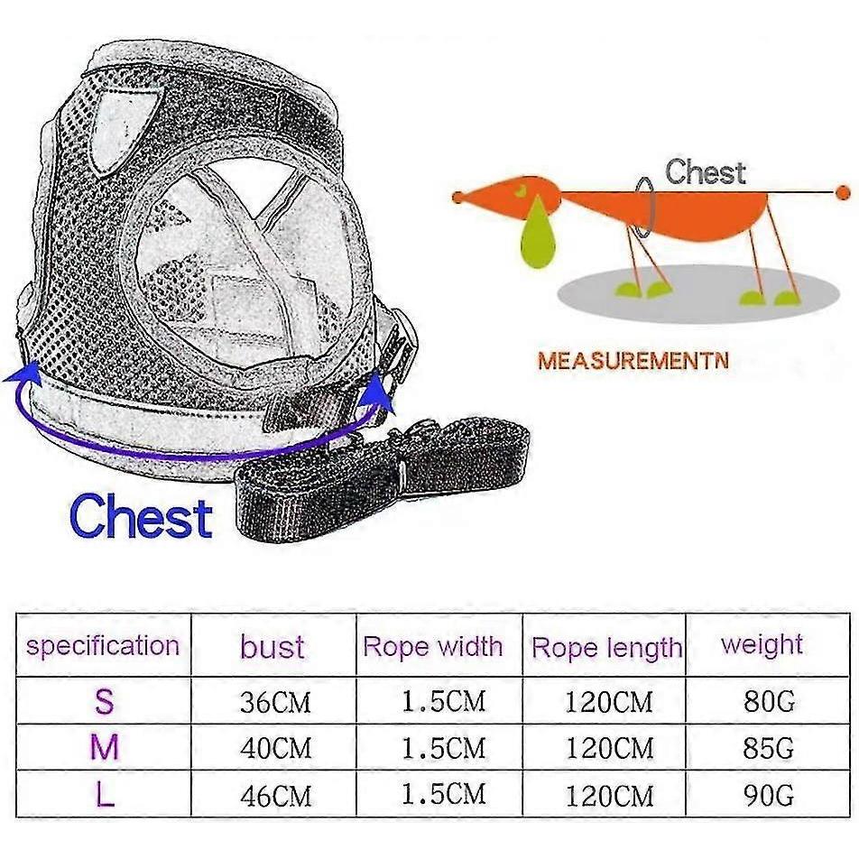 Jinyi Able Dog Vest Adjable Pet Dog Cat Vest Vest With Wal Leash Set S Easy To Outdoor Wal And Ride 2pc