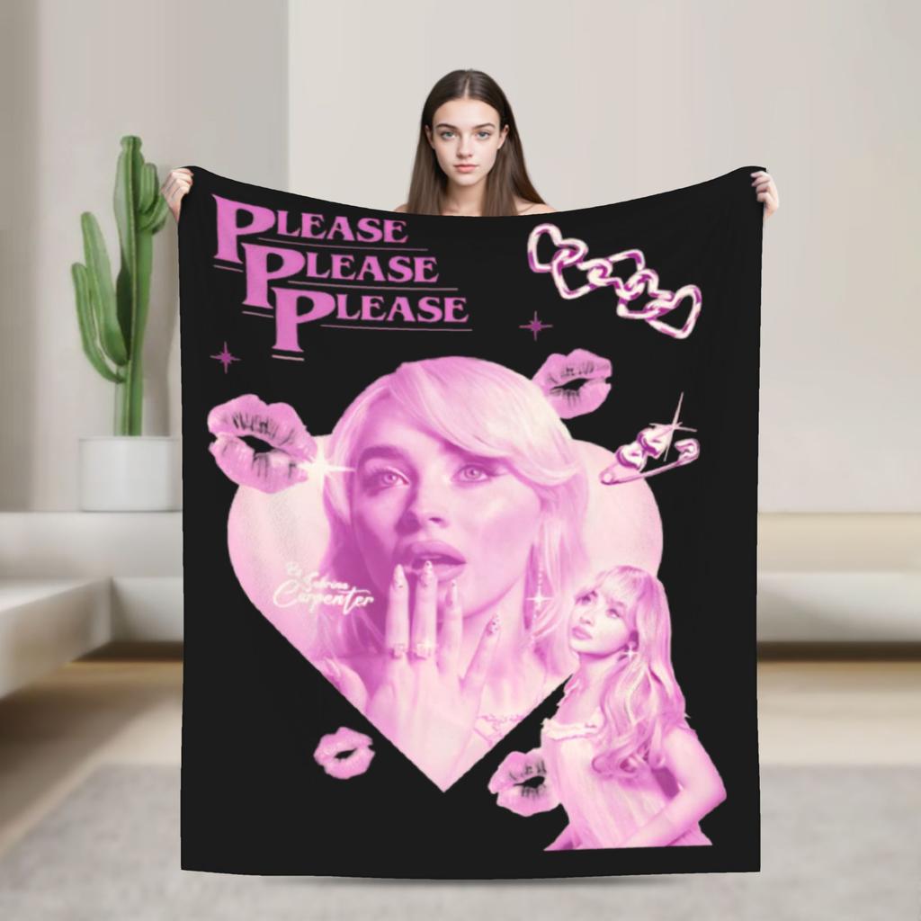 Sabrina diva pop Cantante americana Sabrina Carpenter Morbida Coperta Ufficio Peluche Coperta da Lancio Flanella Copriletto Copri Divano Letto