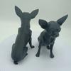 3D Printed Chihuahua Figurine, Modern Black Dog Statue, Plastic Puppy Sculpture for Desk Decoration, Gift for Pet Lovers