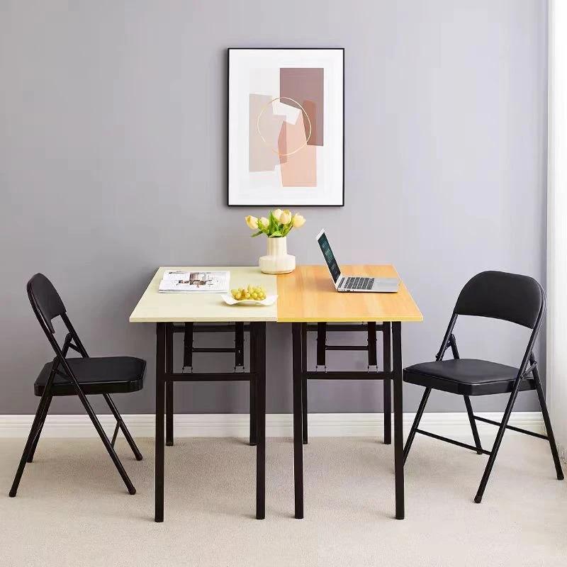 Portable Folding Chair for Home, Office, Training, Wedding, Concert, Multi Purpose Minimalist Folding Chair, Black