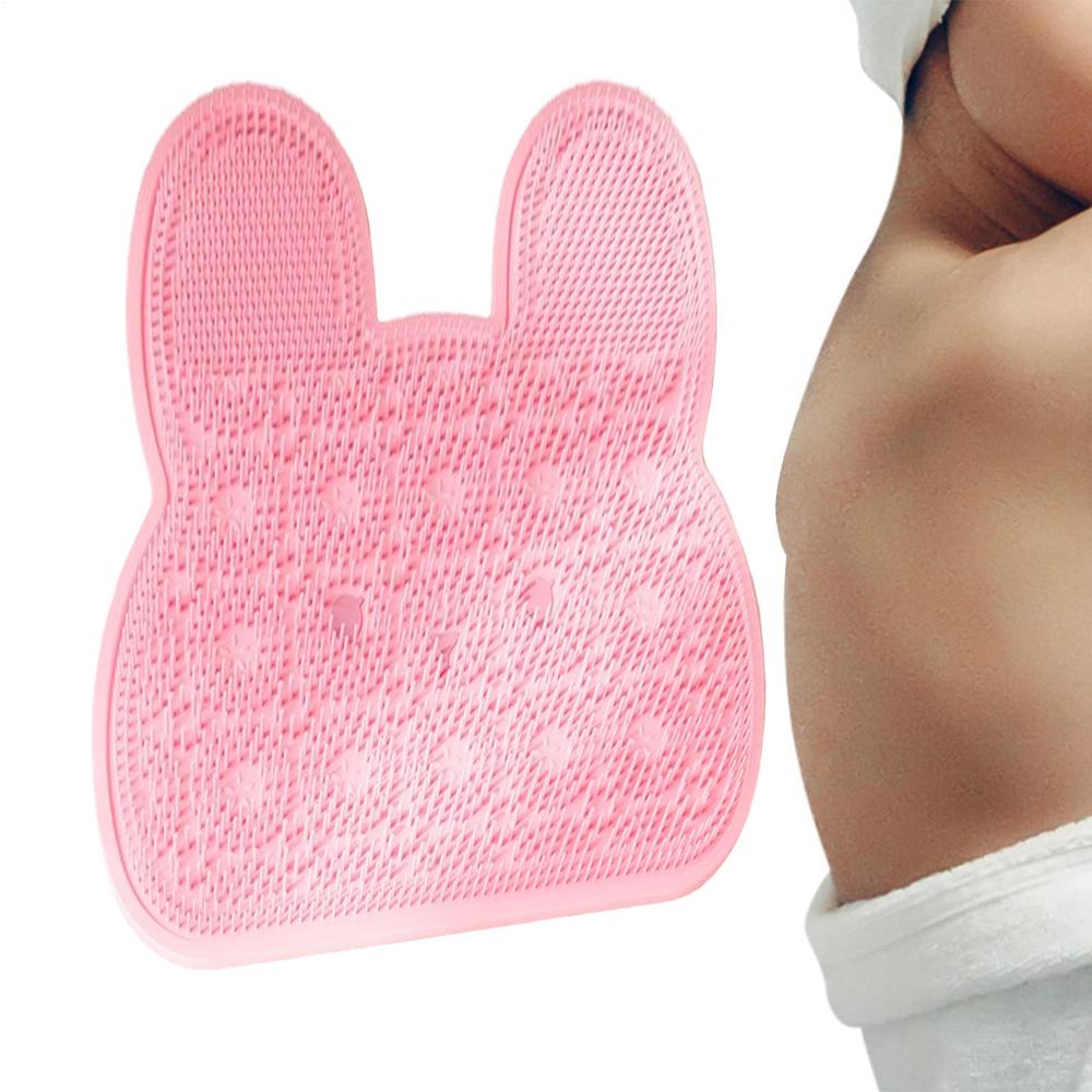 Shower Foot Scrubber Mat Silicone Suction Cup Pad Shower Back Scrubber Foot Cleaner For Massage Cleaning Men Women Elderly Kids