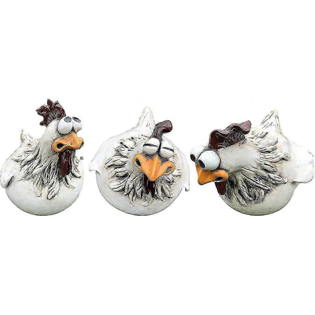 Funny Chicken Fence Decoration Statues for Garden Stairs, Farm, Patio, Backyard, Resin Craft Chicken Hen Sculpture