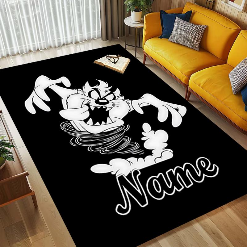 Custom Name Nightmare Cat Living Room Non-Slip Area Rug Soft Carpet for Bedroom Kids Playroom Sofa Office Home Decor Doormat