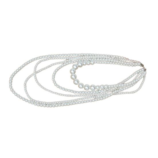 Tröja Halsband Imitation Pärlor Flerlager Kvinnor Överdrivna pärlhalsband för bröllop