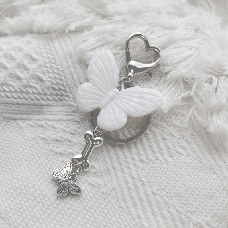 Bowknot Butterfly Charm Keyring Backpack Decoration Handmade Pendant Keyring Fashion Bag Charm Sweet Cool Keychain