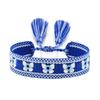 Blue-Eyed Lucky Charm Tassel Bracelet: Handmade European & American Style Woven Demon Eye for Women