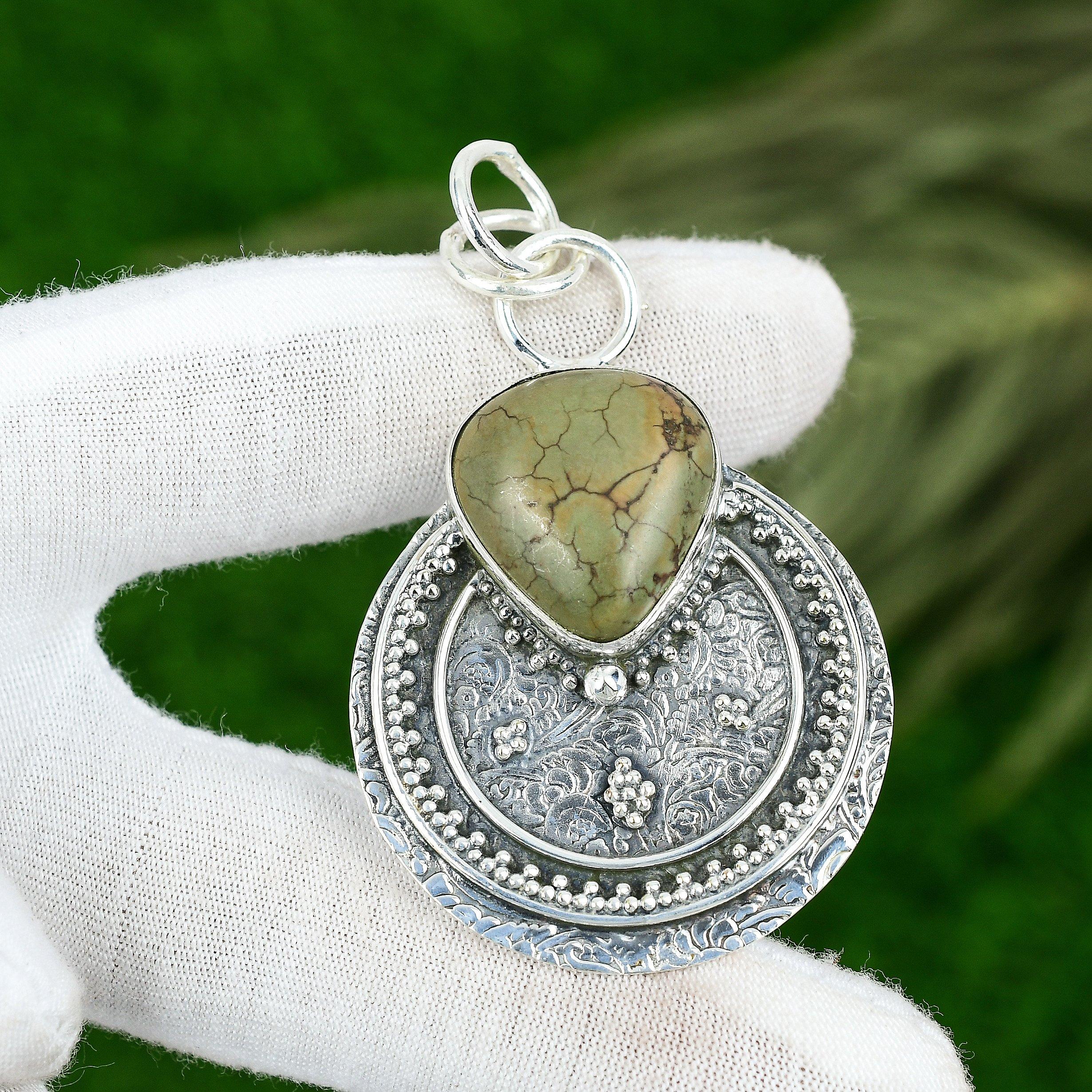 Friendship Day Sale Natural Tibetan Turquoise Engagement Pendant Sterling Silver