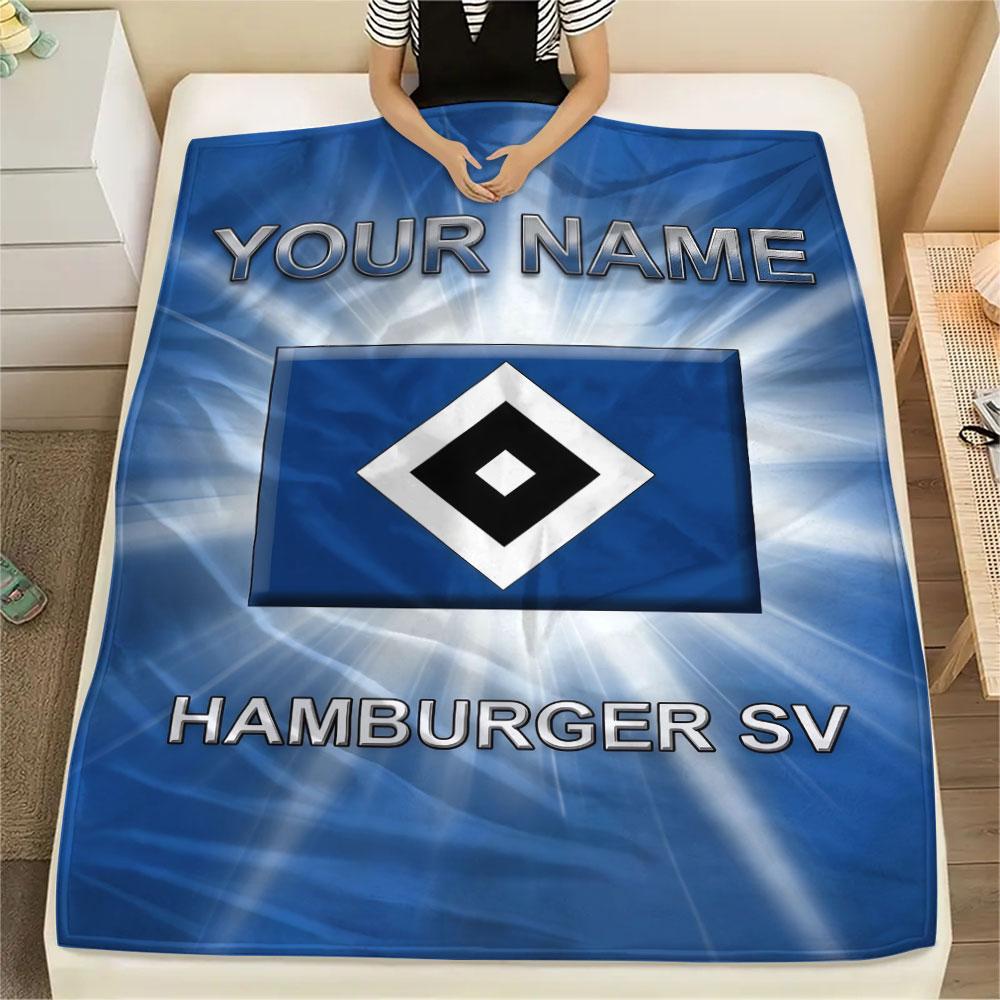 Custom Name,Hamburger SV Printed Flannel Blanket, soft throw for bedroom sofa, washable, Christmas present, great gift.