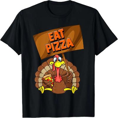 Eat Pizza Save A Turkey Thanksgiving Kids Women Men T-Shirt