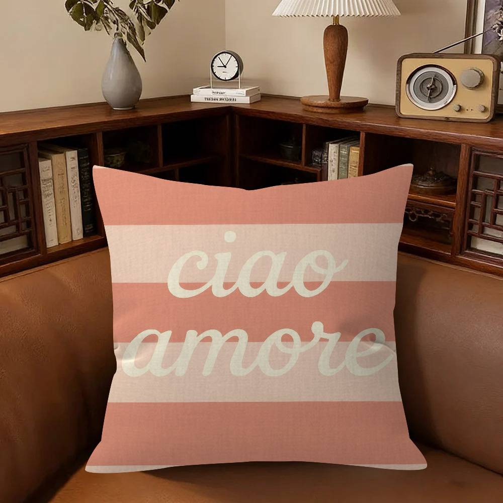 Ciao Bella Italian Quote Throw   Cushion Cover Car Throw Pillow Case For Sofa Car Christmas Gift