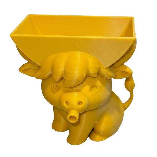 Highland Cow Sponge Holder 3D Printed with Built-In Drain Keeps Sponges Dry Cute Cow Design Fun Practical Kitchen Accessory Gift