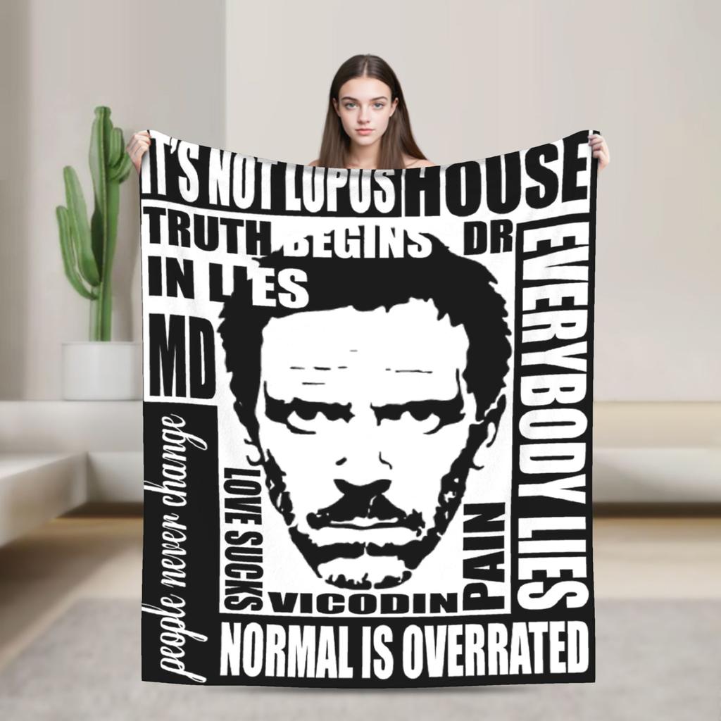 House MD Dr Gregory House Fashion Blanket Cozy Soft Throw Fashion Blankets for Bed Multi-size Quilt