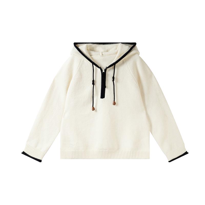 Shuangtian Winter Plus Size Women s Color Block Patchwork Drawstring Hooded Sweater F732 2XL