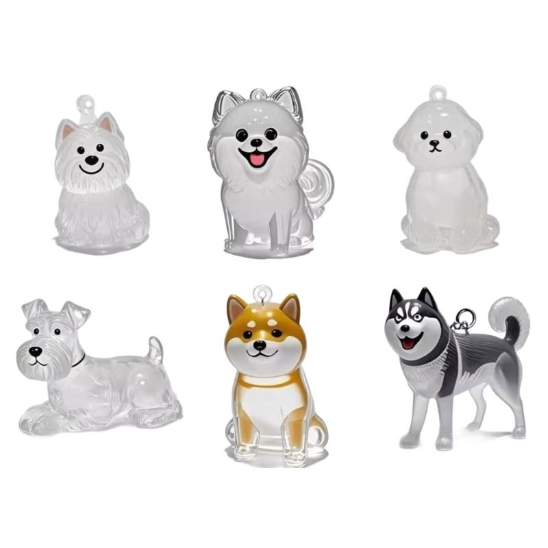 1/6Pcs Clear Pet Hair Memorial Keychain Dog Furs Collector Keepsakes Plastic Storage Box For Dog Cats Lover Gift