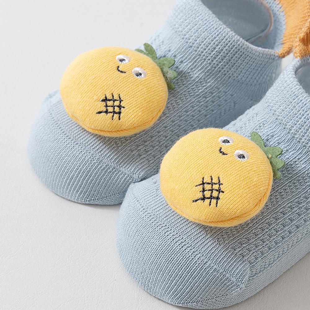 1 Paar Baby rutschfeste Bodensocken, Ultra dünke Netz-Cartoon Knöchelsocken, Nahtlose Flachzehen Anti-Rutsch Silikon-Griffe Kleinkindsocken für 0-3 Jahre