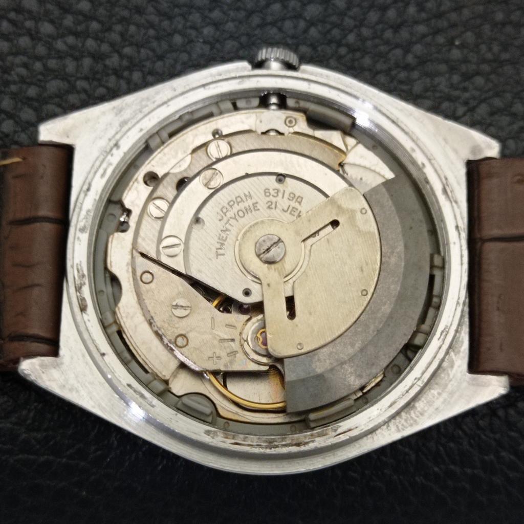 VINTAGE SEIKO 5 AUTOMATIC 6319A JAPAN MENS GOLDEN COLOR DIAL WATCH a701905-5 R207-a701905