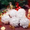 3pcs Vintage Style Christmas Balls Glitter 3 Pieces Set Hanging Ornaments Feather Design Lightweight New Year Decoration