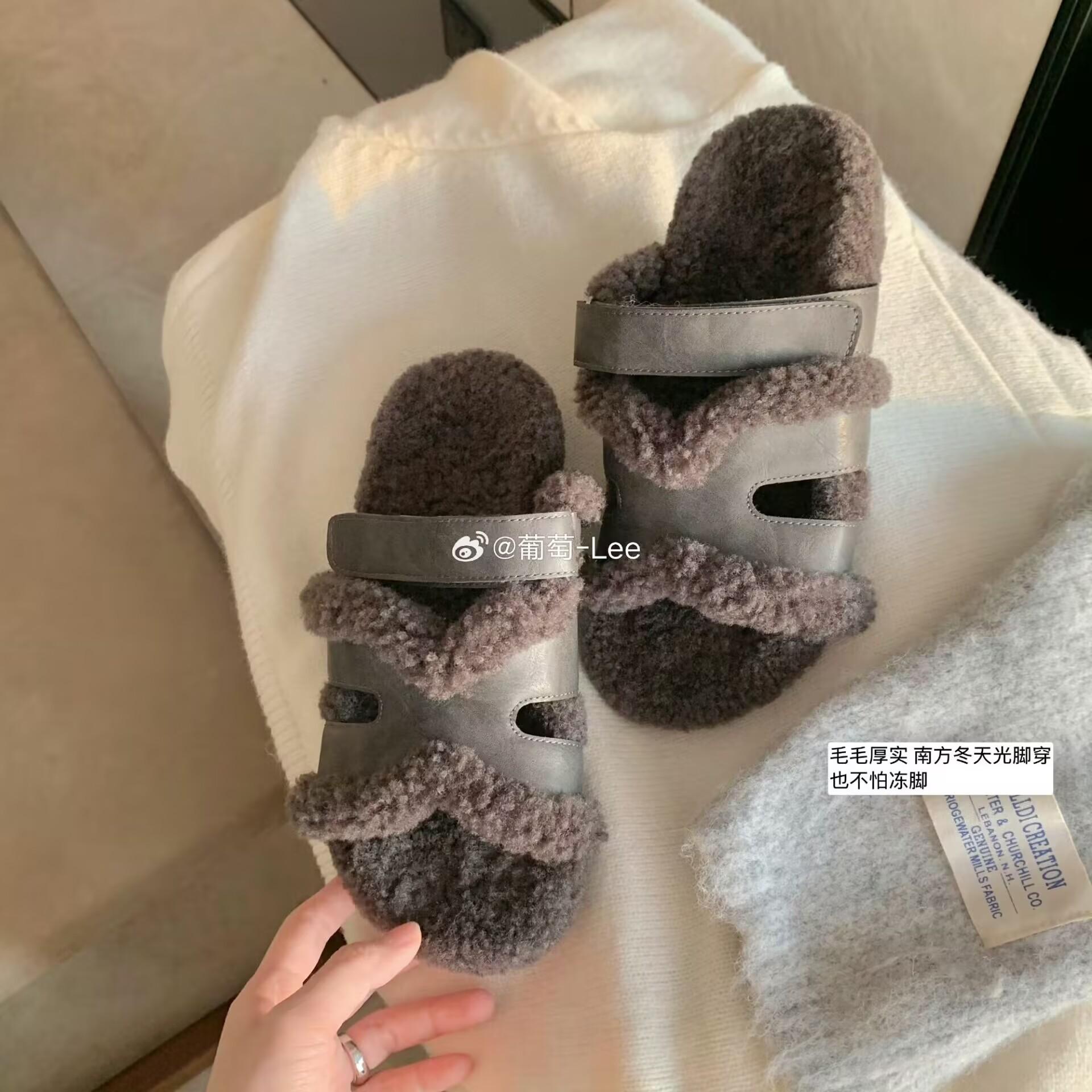 

Виноградная мать studiolee теплые~ ленивые H на липучке второй дядя толстоподошвенные пушистые тапочки женские 31