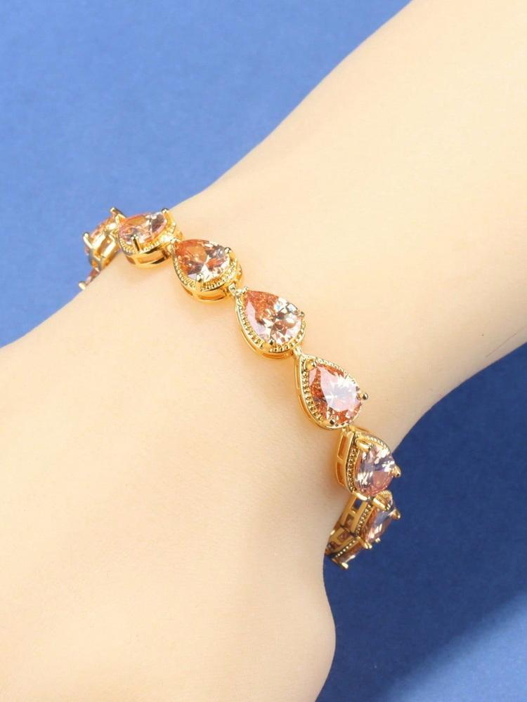 

Новый Позолоченный Браслет-Цепочка с Цветными Камнями в Форме Капли Воды для Женщин 13 Цветов Модный Свадебный Итальянский Бразильский Роскошный Ювелирный Изделие